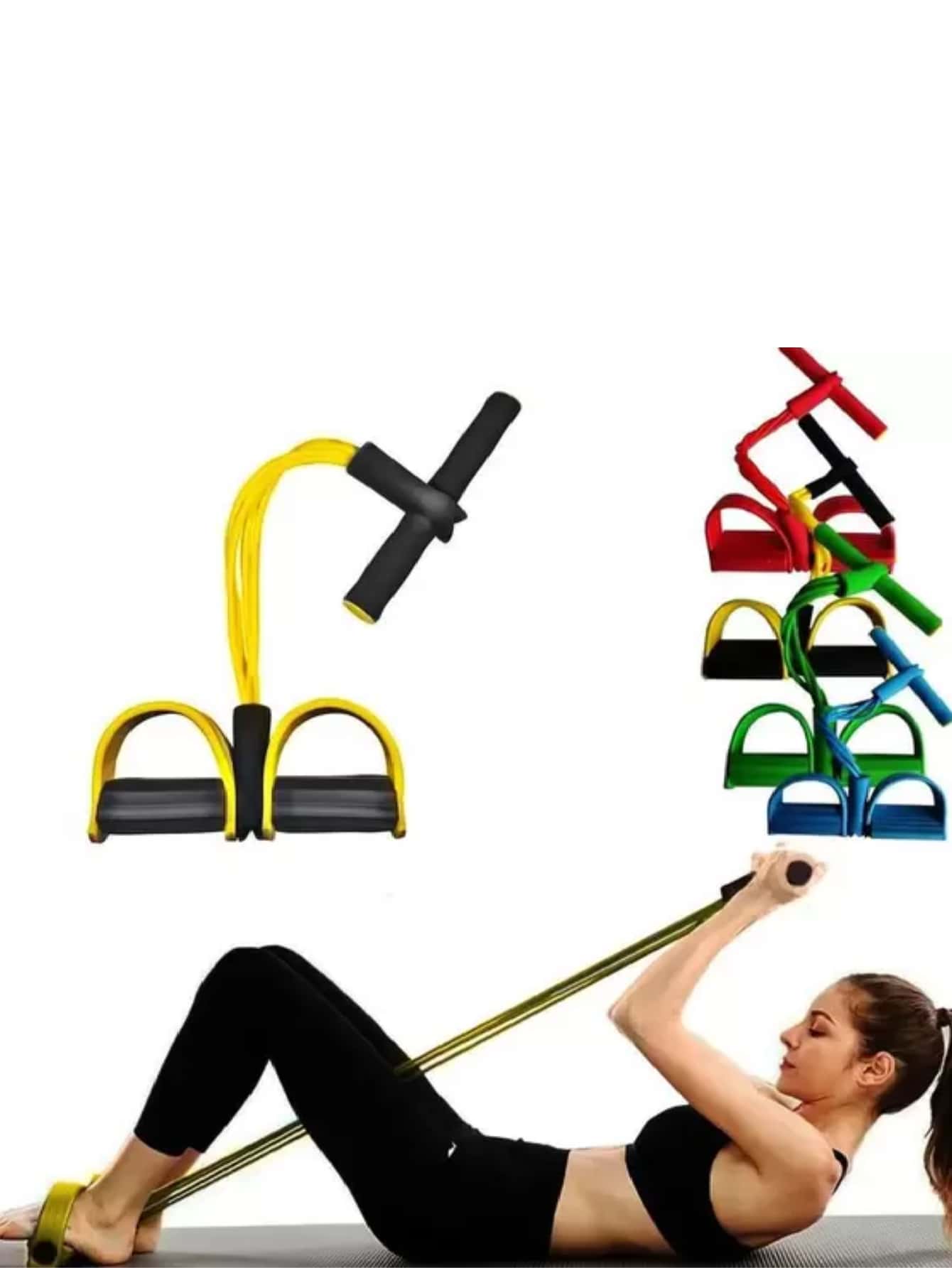 Extensor Tensão Forte Faixa Elástica 2 Elásticos Exercícios Treino Academia Ginástica