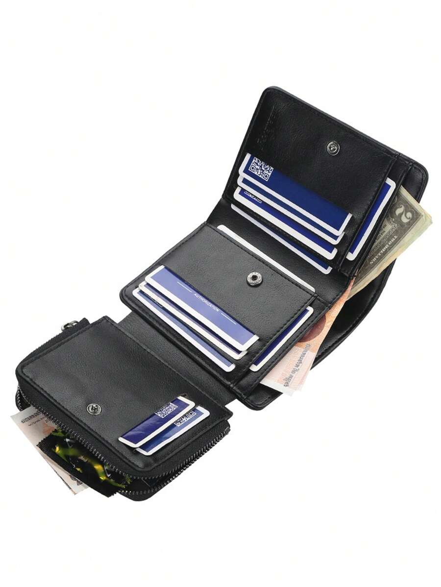 1pc Men's Multilayer Design Wallet, Cardholder Large Capacity Multi-Card Slots, Business Casual Style, Birthday Gift, Graduation Gift, Father's Day Gift