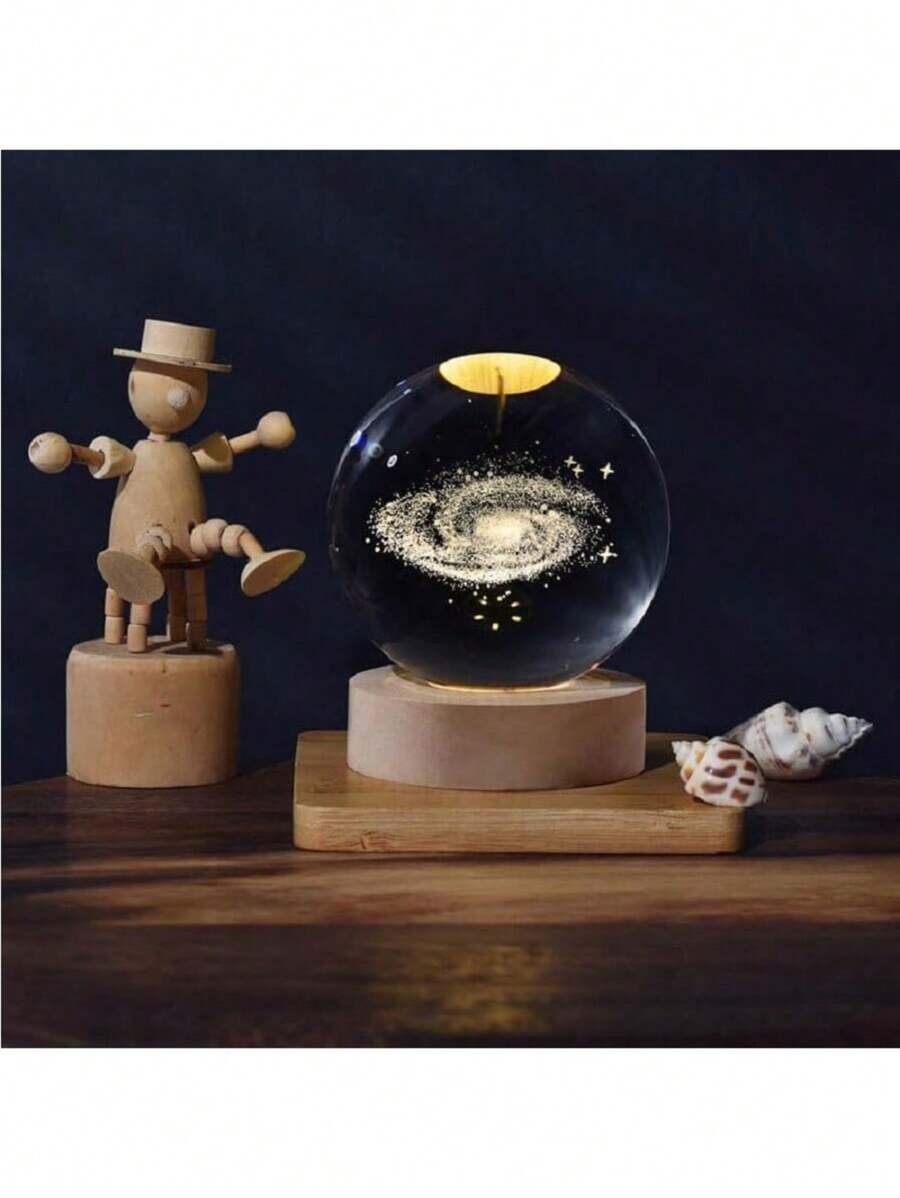 Luminária De Esfera Cristal Universo Cristal Usb