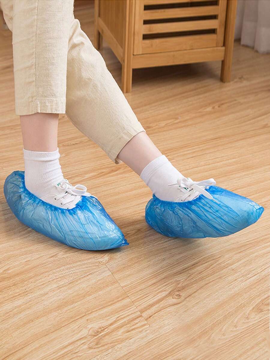 40pcs Disposable Waterproof Indoor Shoe Covers, Thickened, Anti-Dust, Portable Transparent Plastic Foot Cover For Rainy Days, Home Use Summer Cooling,Beach,Travel