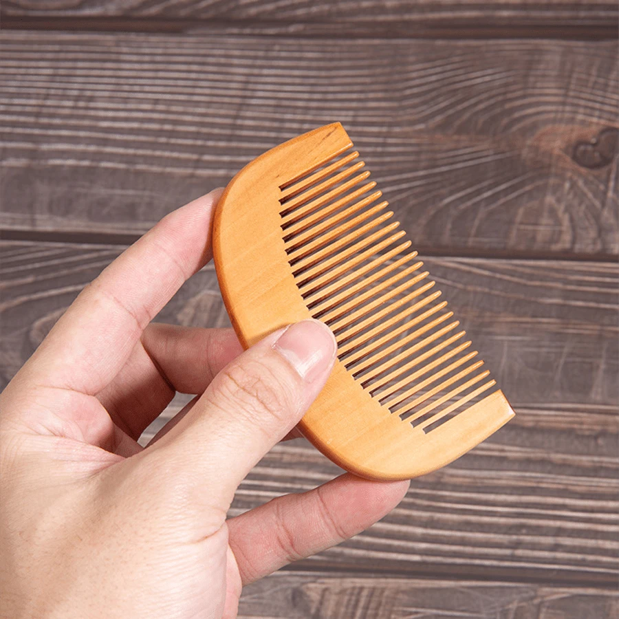 1 Peça Pente de Madeira de Pêssego Compacto e Portátil, Escova de Cabelo, Pente, Ferramentas de Cabelo, Produtos e Acessórios de Cabelo para Barbearia, Salão de Beleza, Viagem, Essenciais, Volta às Aulas, Férias, Acessórios de Cabelo para Mulheres