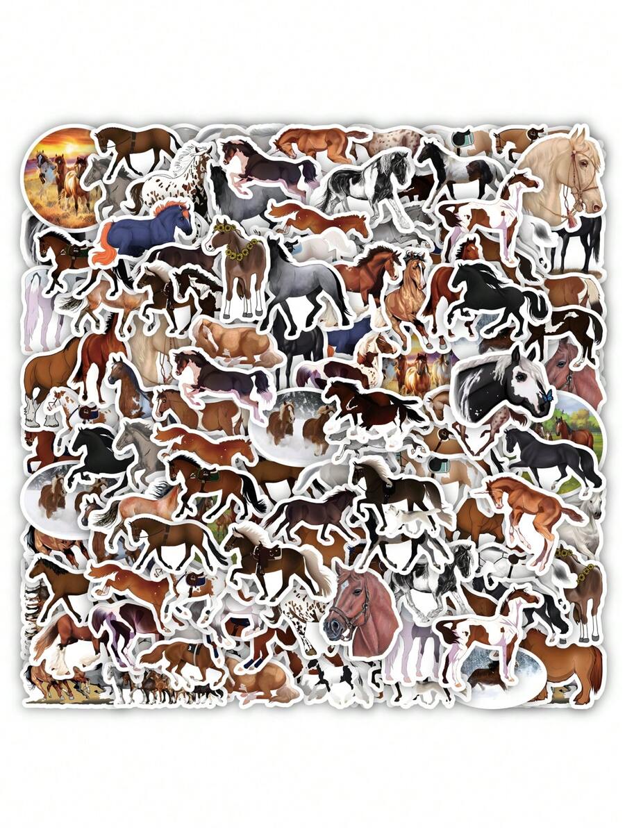Paquete De 50 Pegatinas De Caballo, Pegatinas De Vinilo Impermeables De Pvc Estilo Caballo, Calcomanías Para Decoración, Fiesta, Coche, Portátiles, Botella De Agua, Casco, Pegatinas Para Refrigerador