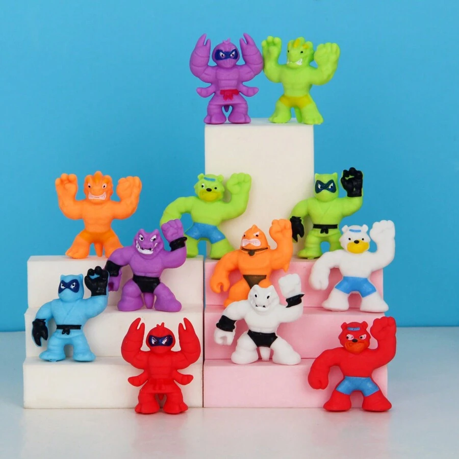 12 pièces Mini jouets à presser de monstre extensible, styles aléatoires. Jouets anti-stress pour garçons, cadeaux d'anniversaire, faveurs de fête, prix en classe, fournitures de sac-cadeau, remplissage de bas de Noël pour adolescents, jouets à presser, jouets de sac-cadeau, mini jouets, jouets TDAH