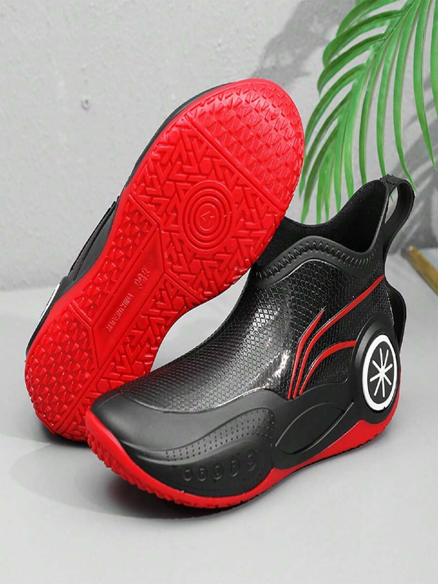 Coppia Unisex Scarpe Da Pioggia Con Motivo Albero Di Cocco Nero E Rosso, Scarpe Da Pesca All'aperto
