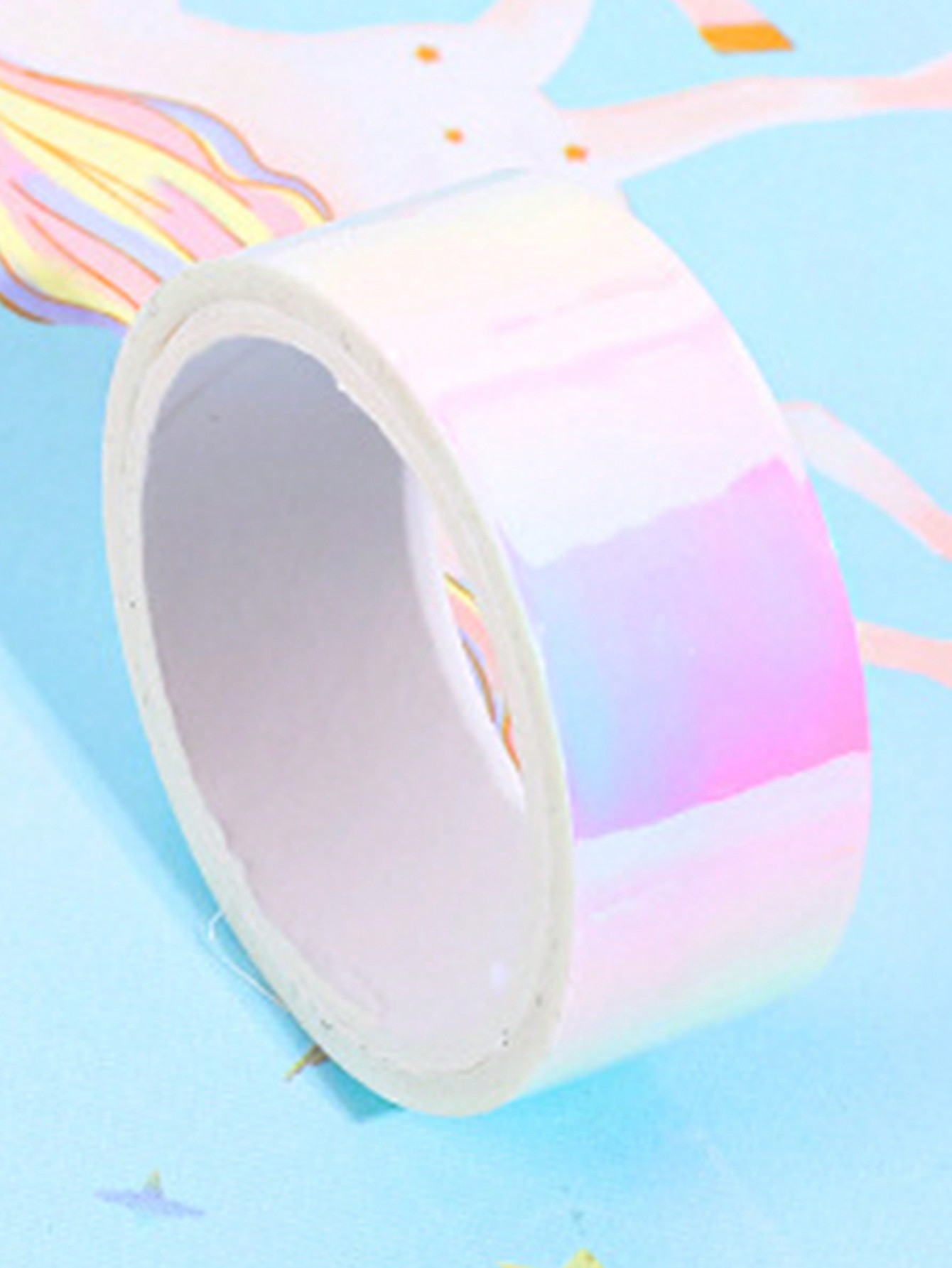 1pc Cool Colored Waterproof Decorative Tape For Student Diy Scrapbooking, Stationery
