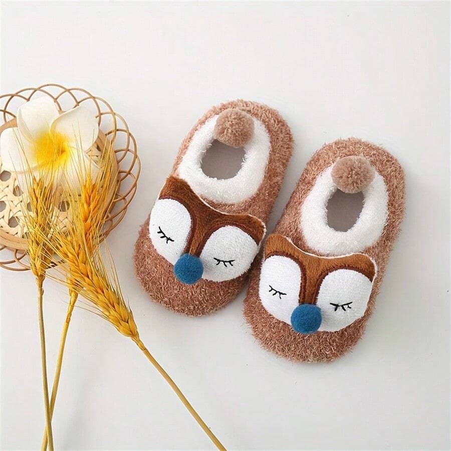 1 Paar Unisex Warme Feder Hausschuhe Socken Mit Anti-rutsch-noppen, 3d Design, Ideal Für Zuhause Und Tägliches Tragen In Allen Jahreszeiten, Frühling/sommer Oder Herbst/winter Zur Auswahl