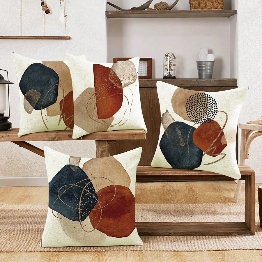 Ensemble De 4 Housses De Coussin Art Fad, Taies D'oreiller Décoratives, Housses De Coussin De Canapé, Coussin D'extérieur Pour Canapé, Lit, Chaise