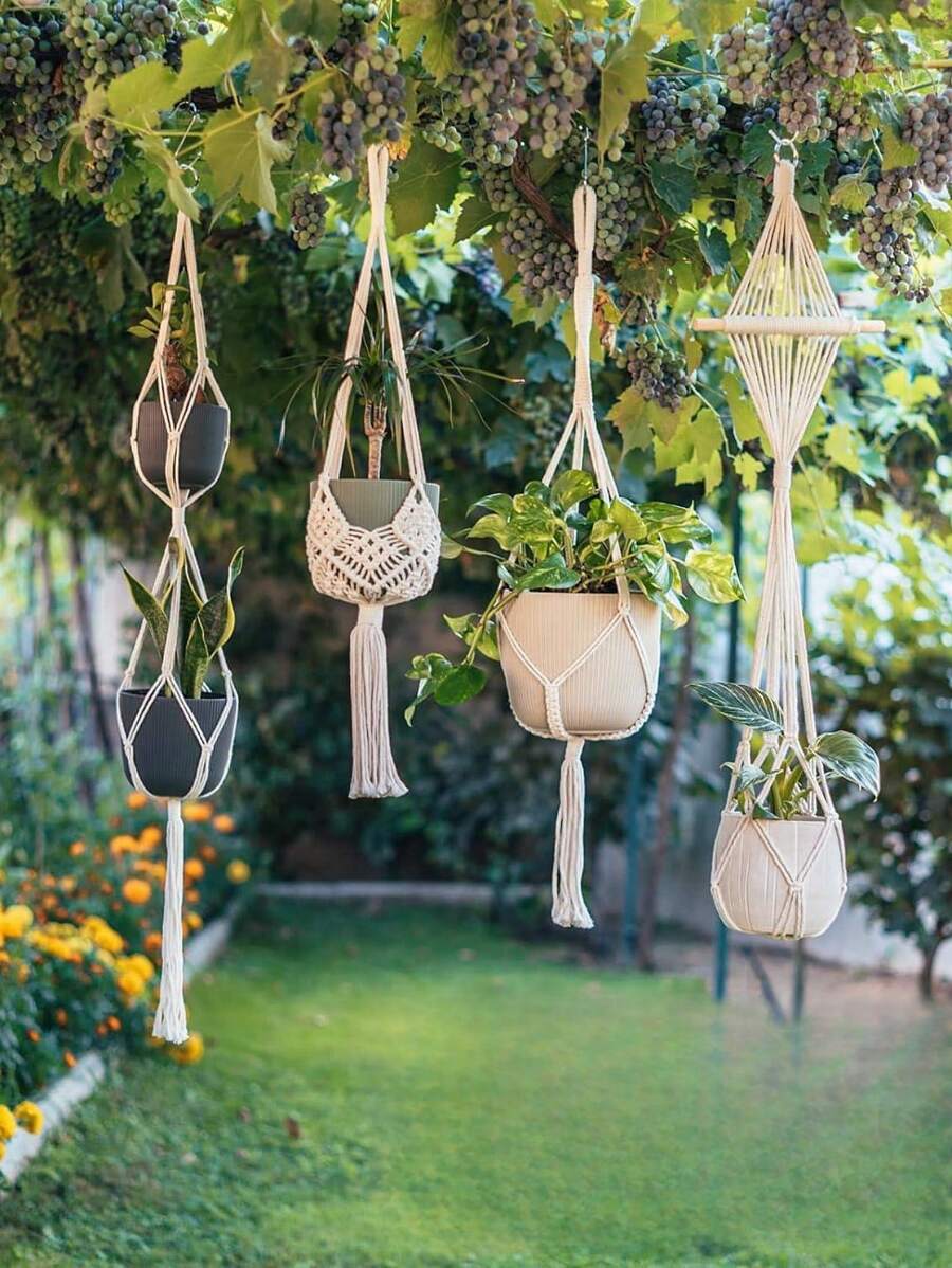 1 pieza Bolsa de red colgante para macetas para organizar el hogar y el jardín, incluye colgador, decoración del hogar, decoración de habitación, decoración de pared