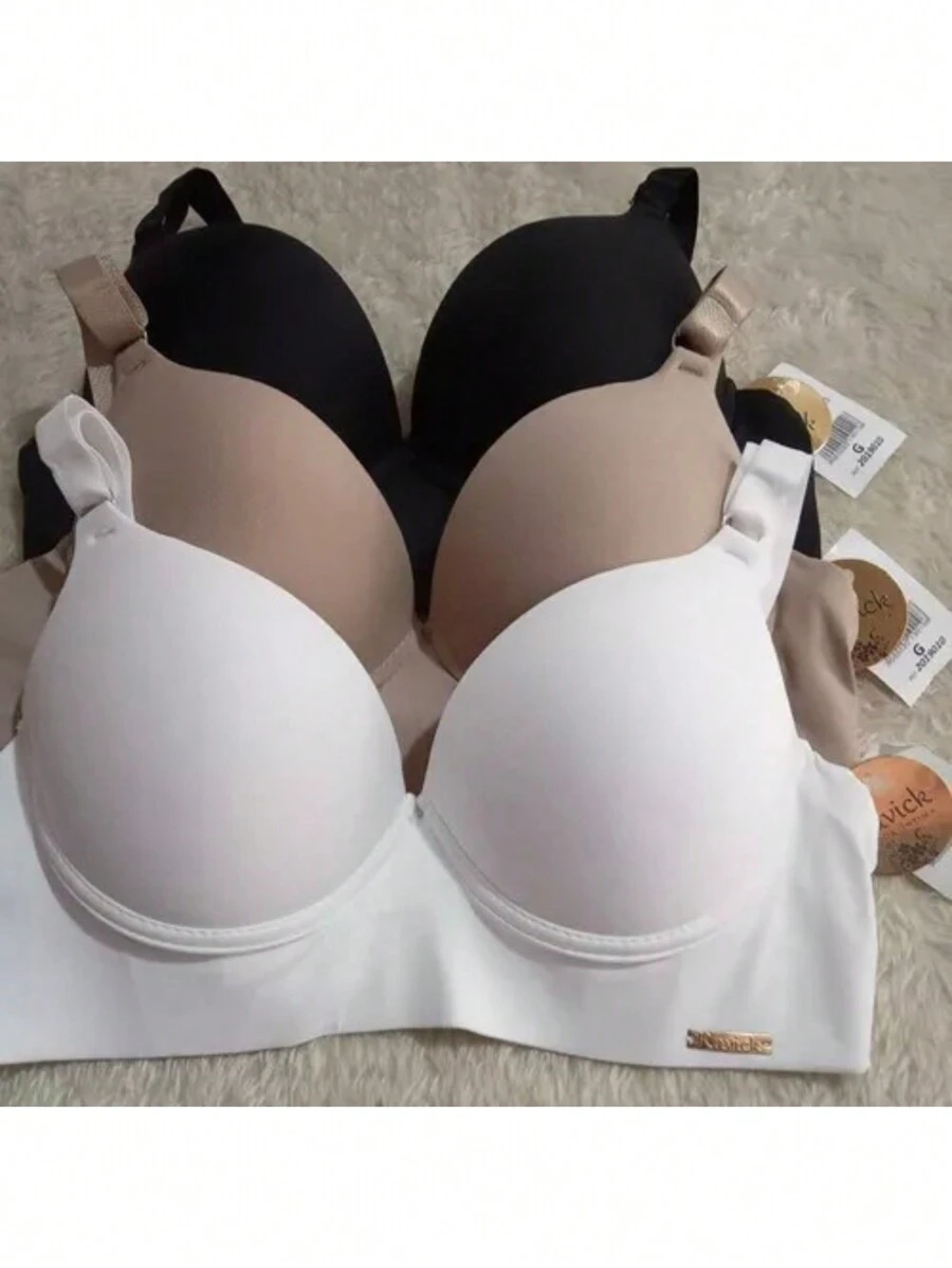 kit c/3 Reforçado de Microfibra Com Bojo - Lingerie Promoção Direto da Fábrica