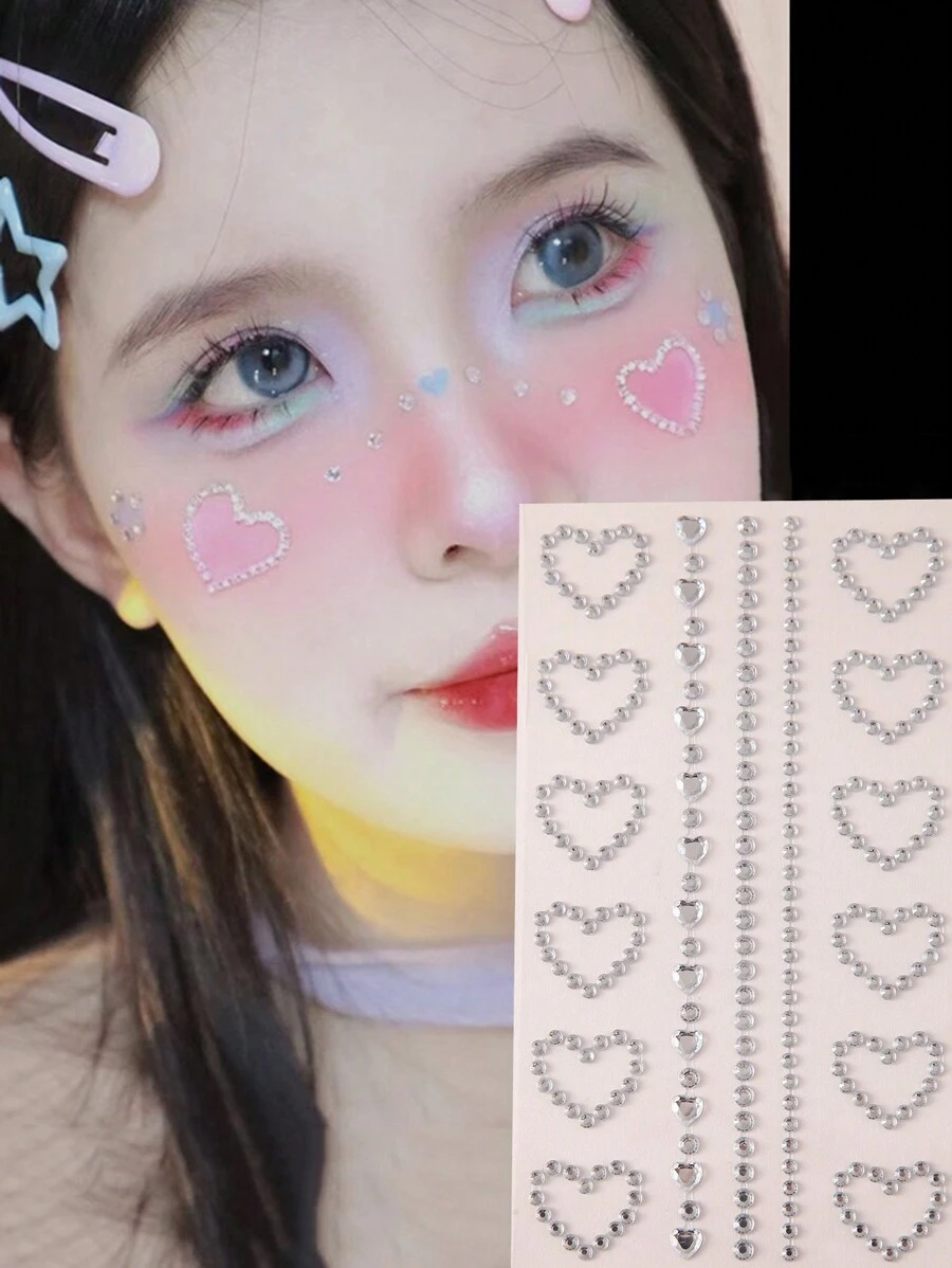 1pc Multi-Color Mini Teardrop Faux Gem Face Jewel Stickers, DIY Makeup Costume Party Eye Face Decor, Suitable For Makeup, Parties, Balls