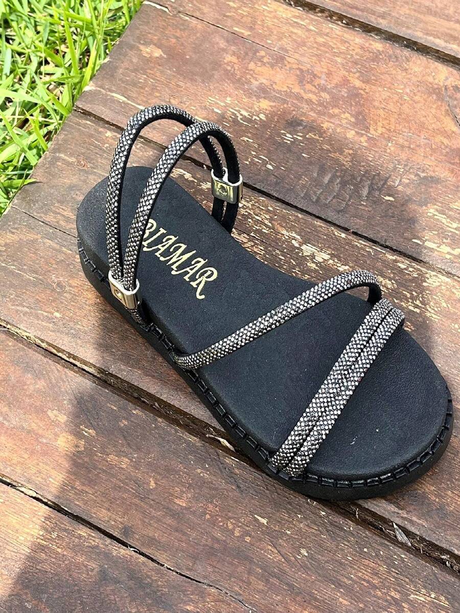Sandalia Chinelo Menina BRilho Birker Strass Mulher