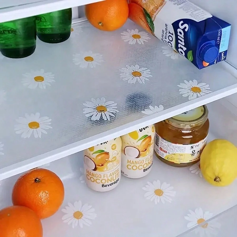 1 Rollo De Forro Para Estante Impreso, Lavable Eva Refrigerador Mat, A Prueba De Agua Y Aceite Y Forro De Cajón A Prueba De Polvo, Antimanchas, Forro Antideslizante Para Nevera, Armario De Cristal, Suministros De Cocina Del Hogar