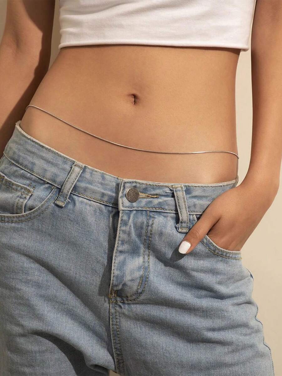 Nooxian 1 Peça Mulheres Aço Inoxidável Redondo Cobra Cintura Corrente Cadeia