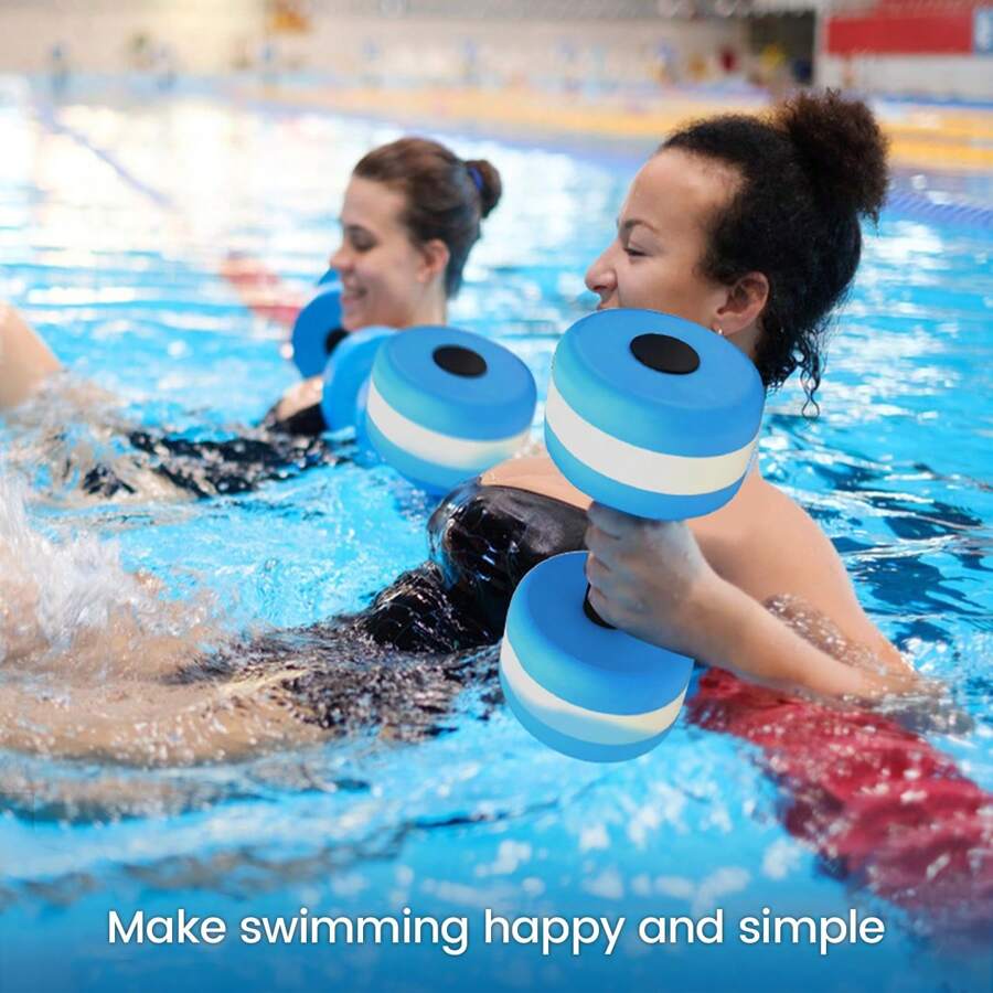 2 pièces/Paquet Haltère en mousse EVA, Aquagym, Haltère en mousse, Équipement d'aquagym pour piscine, Haltères d'exercice pour adultes en piscine, Haltère résistant à l'eau pour la natation, Équipement double usage pour la natation et le yoga, Accessoires de plage, Accessoires de piscine, Flotteur de piscine