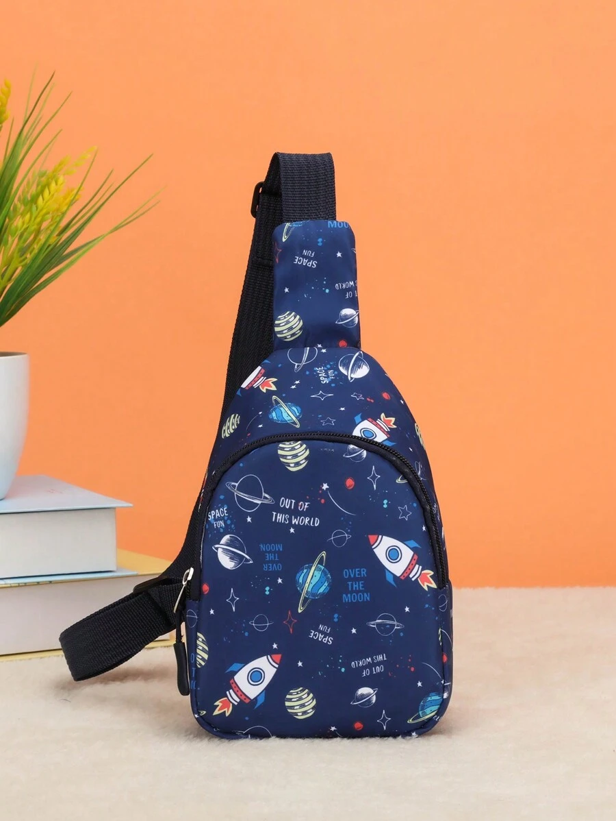 Ins Korean Style Children's Crossbody Bag, Fashionable Cartoon Cute Casual Chest Bag For Outdoors