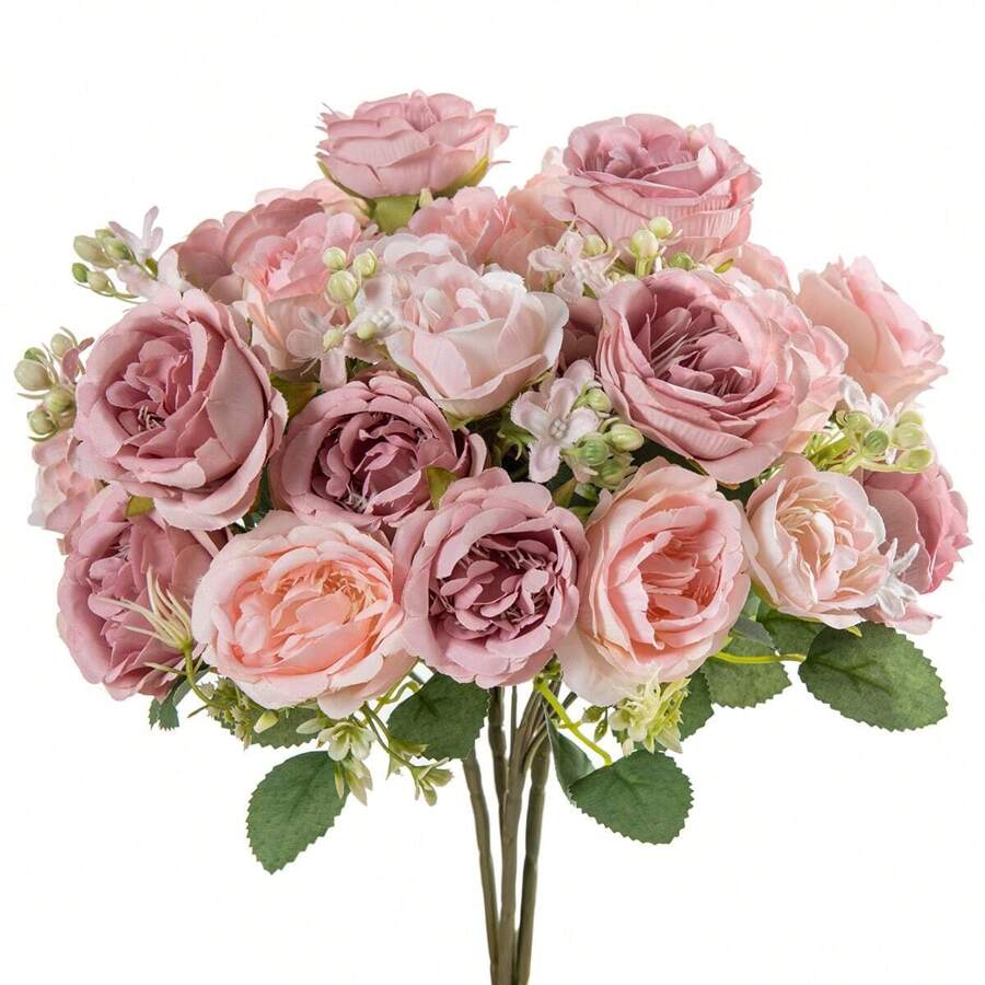 1/3PCS Artificial Peony Flowers Silk Hydrangea Bouquets Artificial Roses Fake Plants For Spring Autumn Decorations, Wedding Vase For Home,Dining Room, Bedroom,Kitchen,Bathroom Decorations,Mother Day Gift, Festival Birthday Party Accessories, Outdoor Garden Decorations