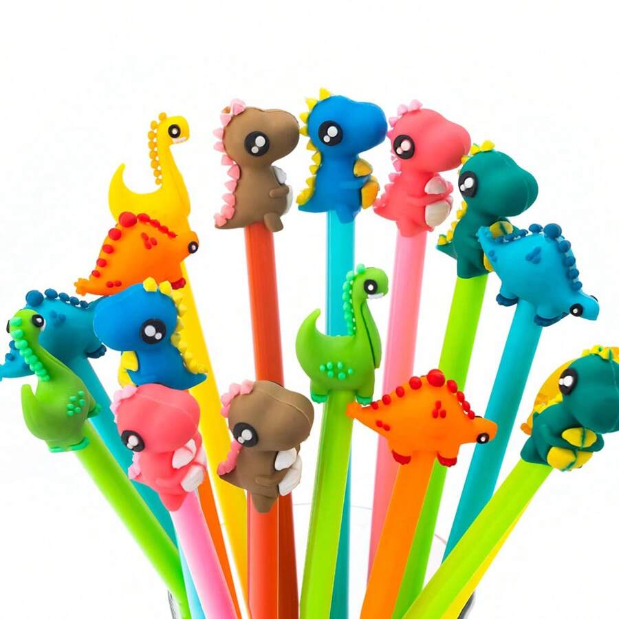 12 pièces stylo à encre gel de dessin animé mignon - stylo d'écriture en forme d'animal de dessin animé 0,5 mm pour différents styles stylo à bille - fournitures de papeterie adaptées aux bureaux, aux étudiants et aux enfants comme cadeaux aléatoires