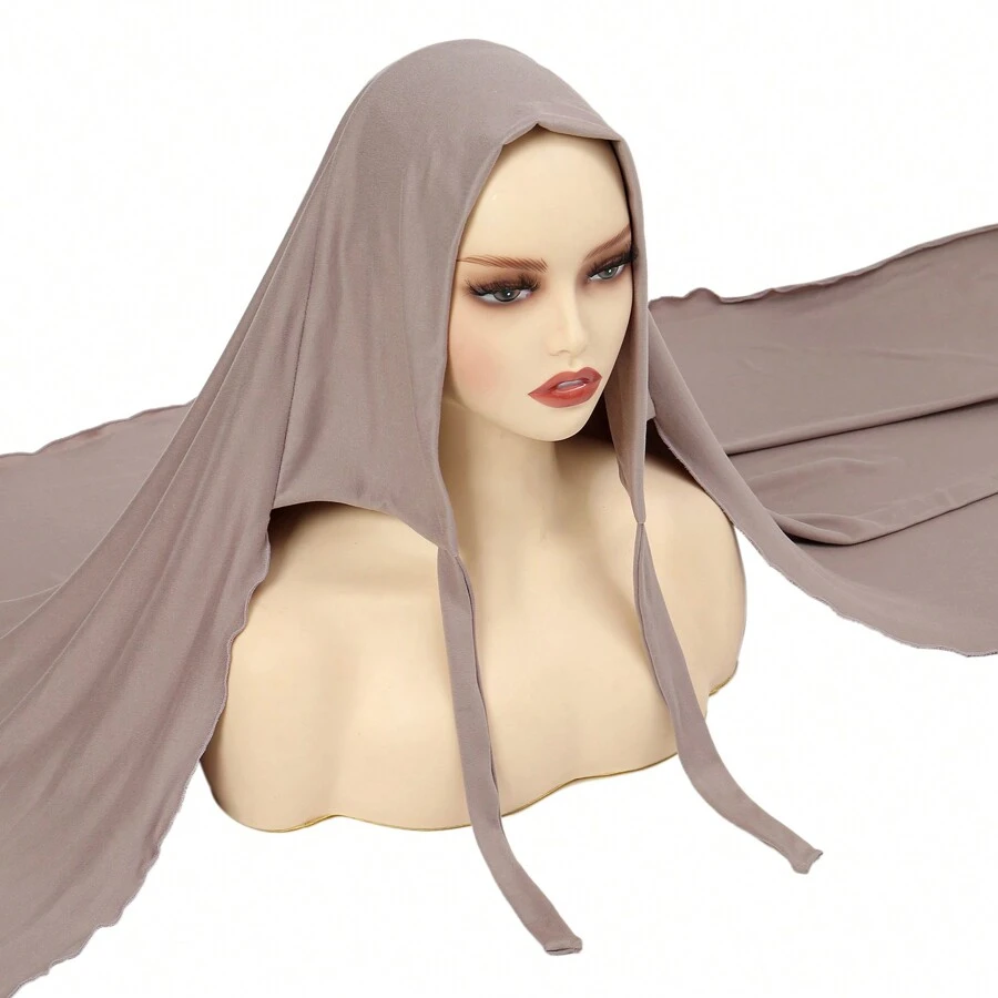 Solid Color Soft Milk Silk Scarf Women's Neckerchief With Tie For Easy Hair Wrapping Witch