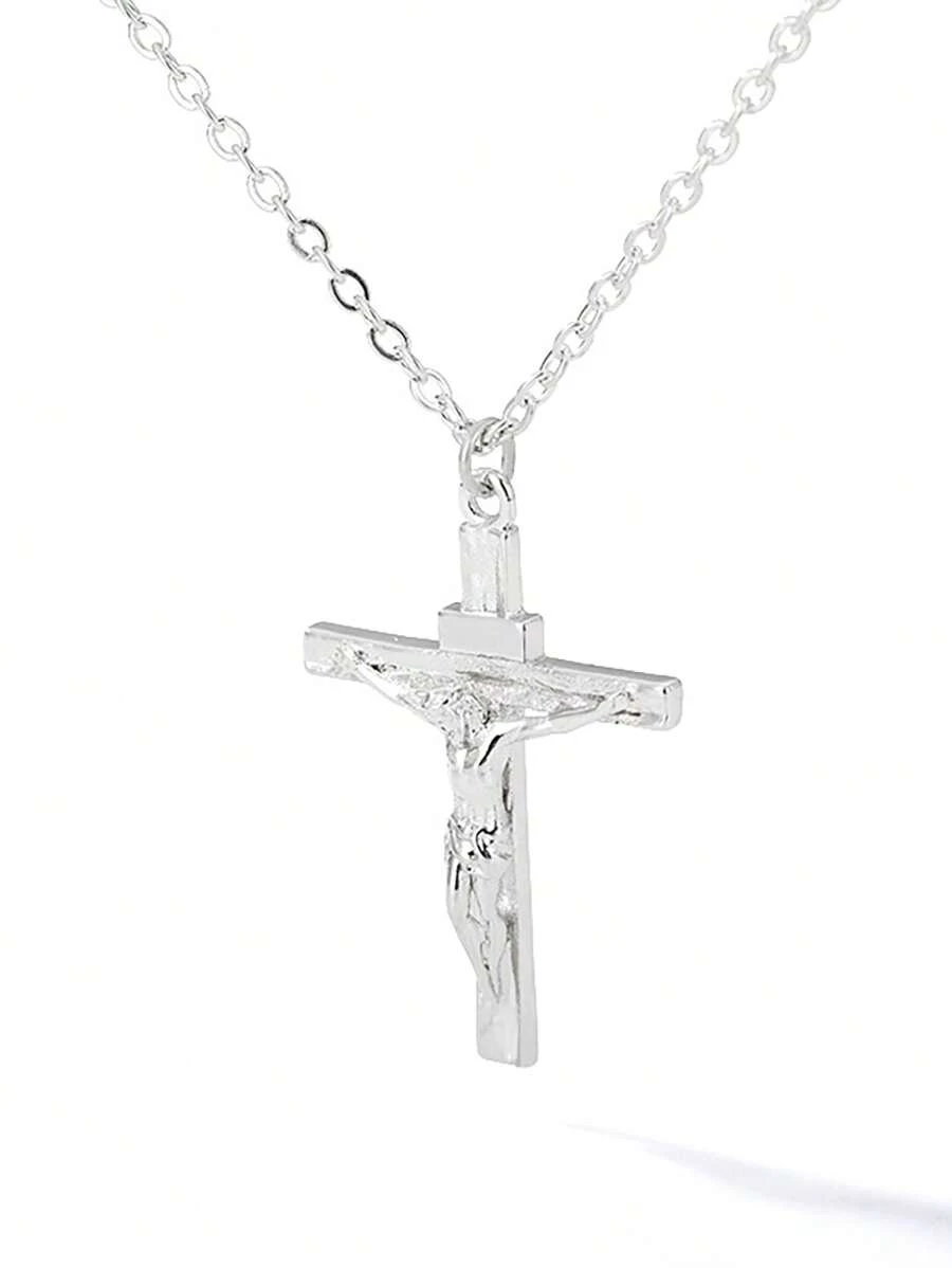 Men's Personalized Fashion Jesus Portrait Cross Pendant Necklace 1 Piece