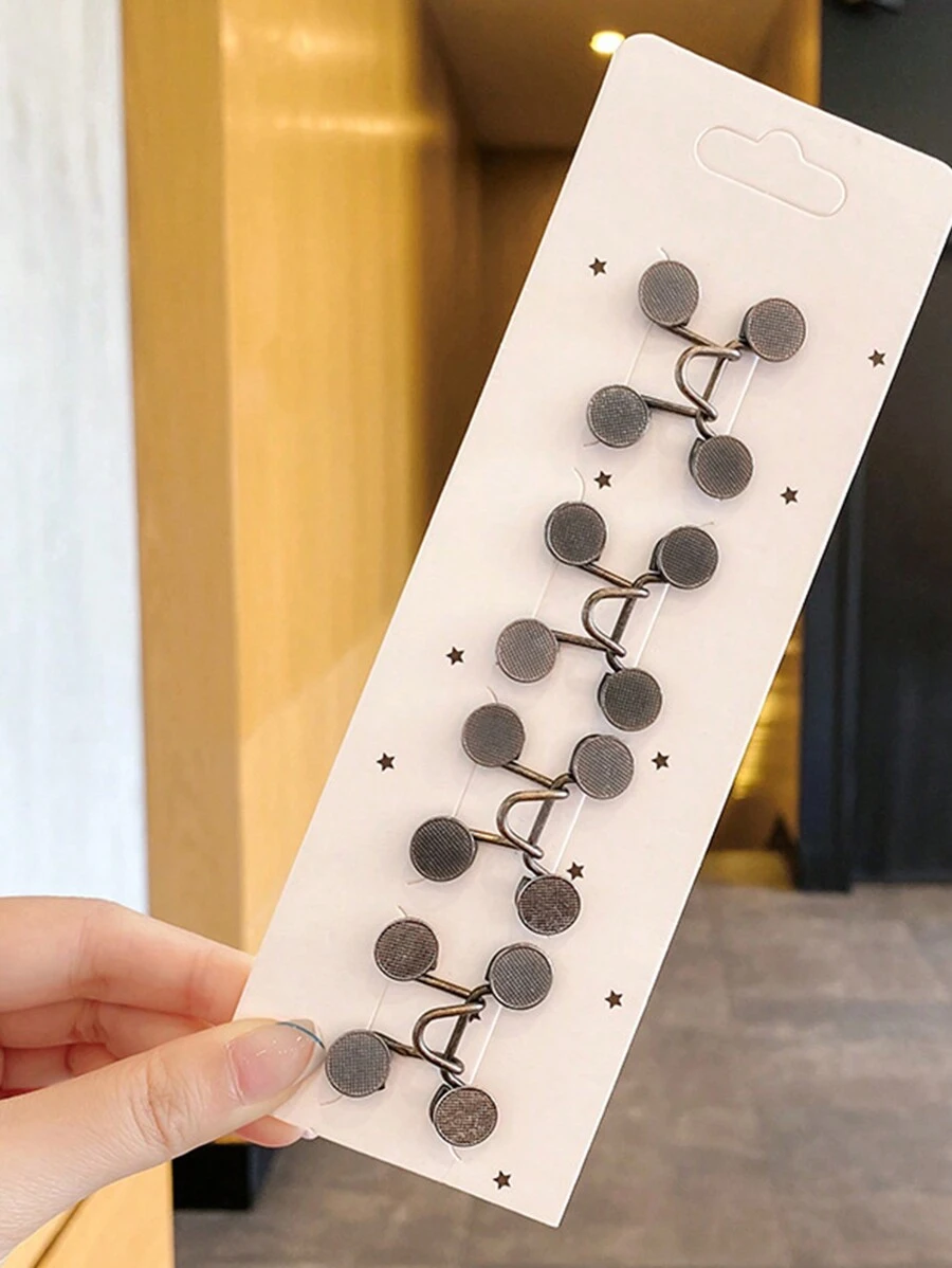 4 piezas Ajustador de cintura invisible y abrochador de botones, accesorios de ropa adelgazante (sin cartón)