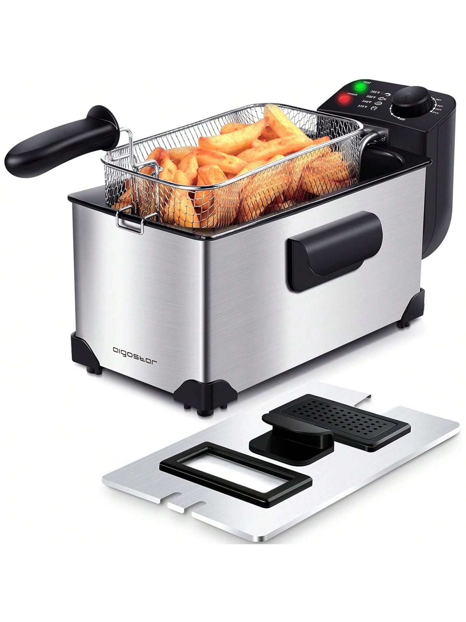 YONGSTYLE Deep Fryer, Electric Deep Fat Fryers with Baskets, 3 Liters