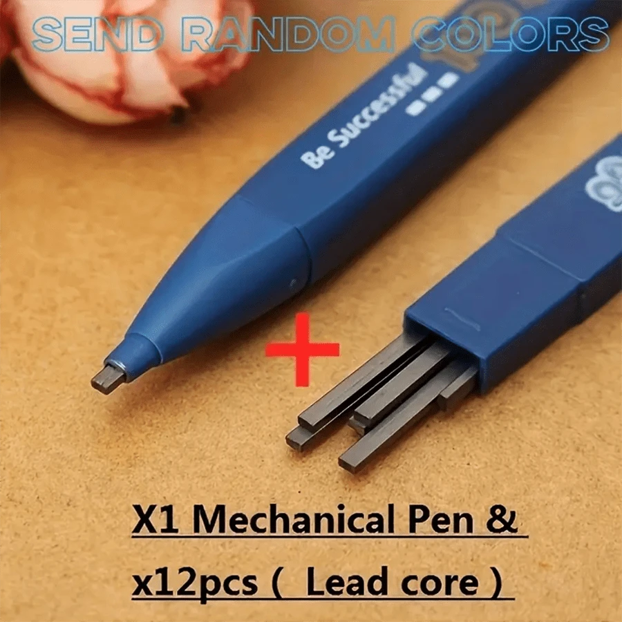 1pc Mechanical Pencil Lead Refill With 12pcs Lead Refills & 2B Black Lead Refills, Non-Stop Writing Pencil Lead, Office And School Supplies! (Mixed Color) Back To School