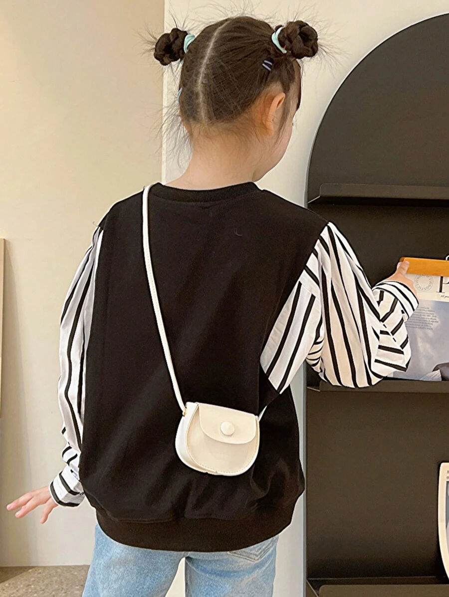 Bolso De Hombro Mini De Moda De Pu De Color Sólido Con Tapa Para Niños - Blanco - Ver 1