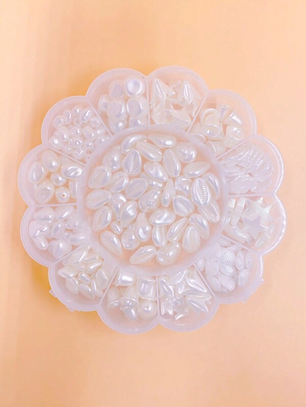 Perles Blanches TOAOB 370pcs Perles De Verre Rondes Perles De Nacrées Perle Qui S'emboîtent