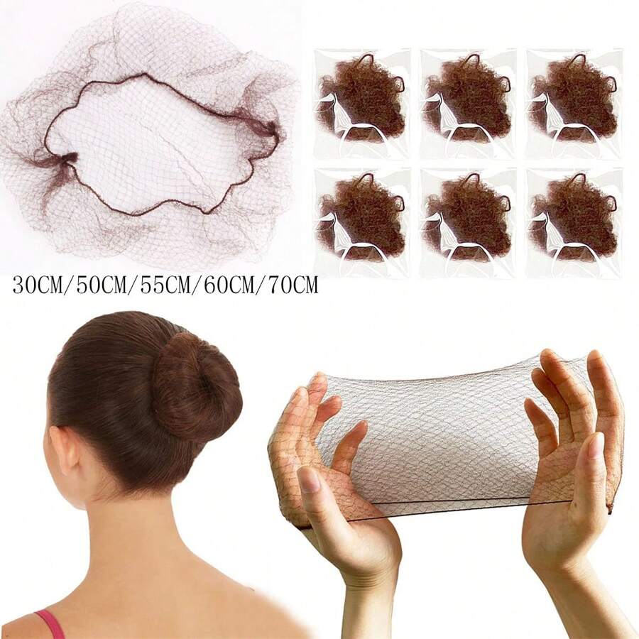 Paquete de 10 redecillas de cabello de color café súper finas y de gran elasticidad, invisibles, ideales para mujeres en trabajos como baile, azafata y enfermería. Ideales para recogidos de cabello. Elegantes sujetadores elásticos para coleta, coleteros, bandas elásticas para el cabello, scrunchies, cuerda para el cabello y ligas para el cabello.