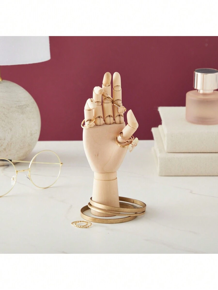 Bright Creations Wooden Hand Model, 7 in Right Hand Art Mannequin Figure with Posable Fingers for Drawing School, Practice, Supplies, Hand Jewelry Display, Decoration, Sketching