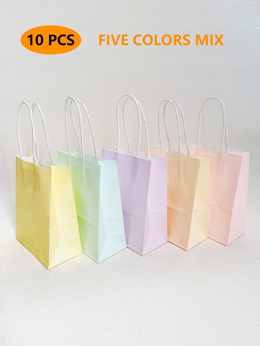 10pcs/Pack Macaron Themed Gift Bags (2pcs/Color)