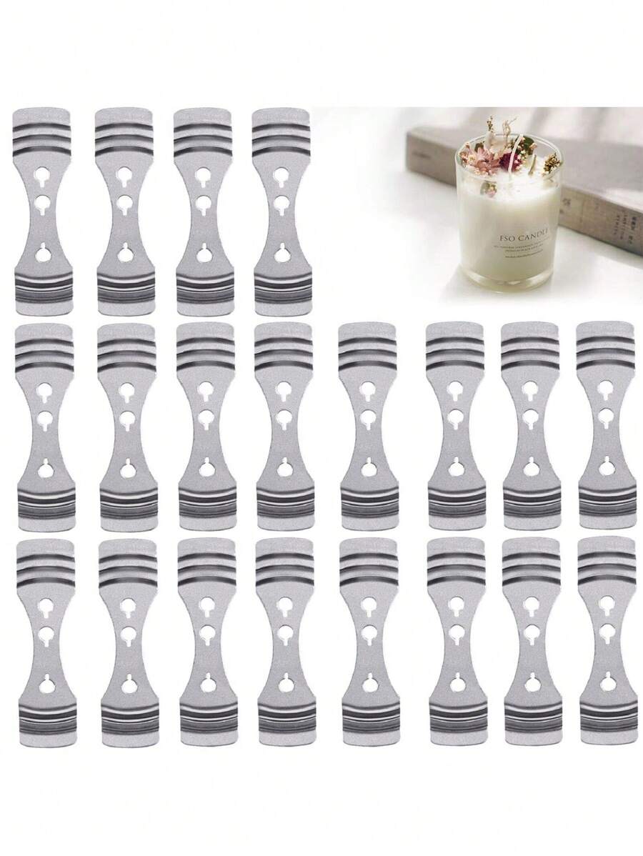10 Pièces Dispositifs De Centrage De Mèche De Bougie En Métal, Support De Mèche De Bougie En Acier Inoxydable Argenté Pour La Fabrication De Bougies