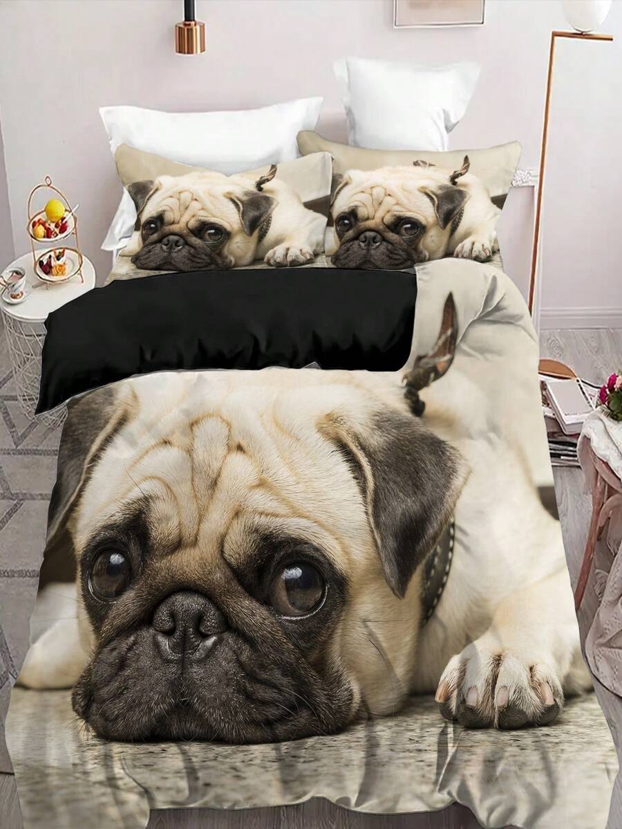 3pcs Animal Print Comforter Cover Set, (1 Comforter Cover + 2 Pillowcase, Without Core), Soft Comfortable Bedding Set For Bedroom Dorm Room