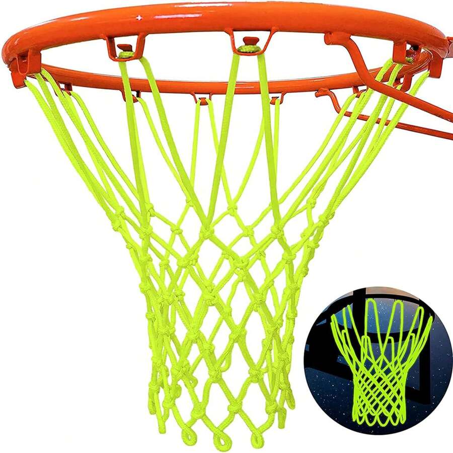 Red de Baloncesto Red de Canasta Nylon Se Adapta a Llantas de Baloncesto estándar para Interiores o Exteriores, tamaño estándar de la NCAA 12 bucles