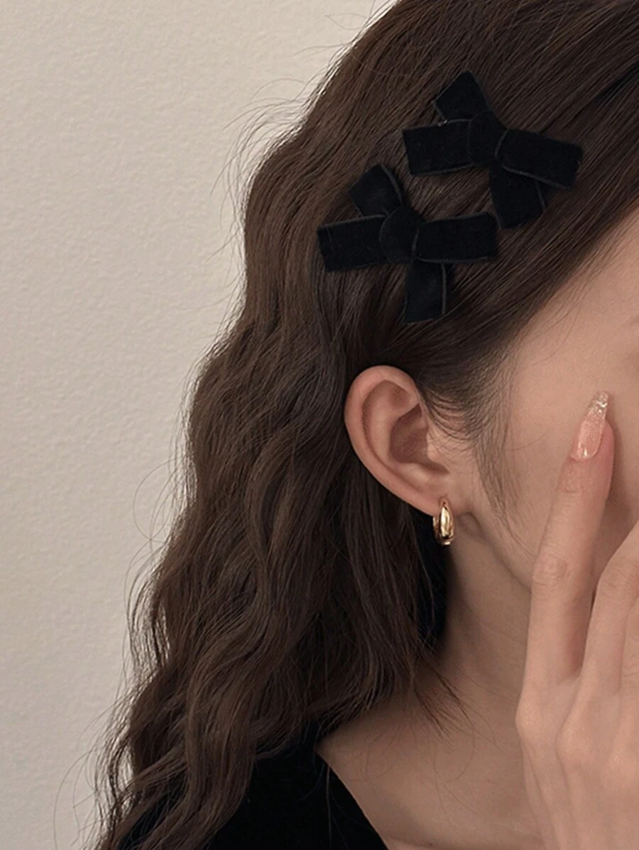 1st fluwelen strik haarspeld, herfst en winter, haaraccessoire voor meisjes schattige Valentijnsdag