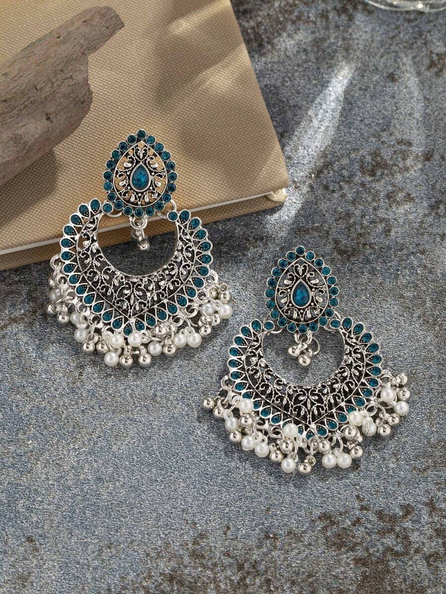 1 par de pendientes con forma de corazón y campana, ideal para San Valentín