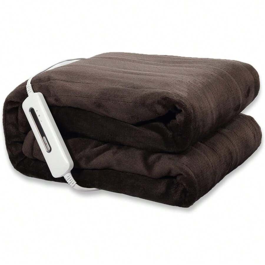 Electric Heated Blanket Throw, Super Soft Flannel 50" x 60" Heating Throw with 3 Fast Heating Levels & 4 Hours Auto Off, Machine Washable, ETL&FCC Certification, Home Office Use