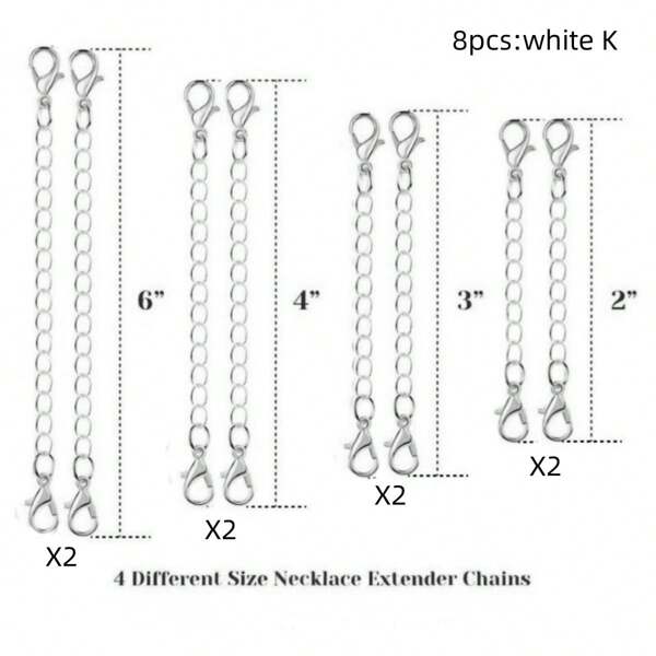 412pcs/set Diy Jewelry Making Kit Including Extension Chains, Lobster