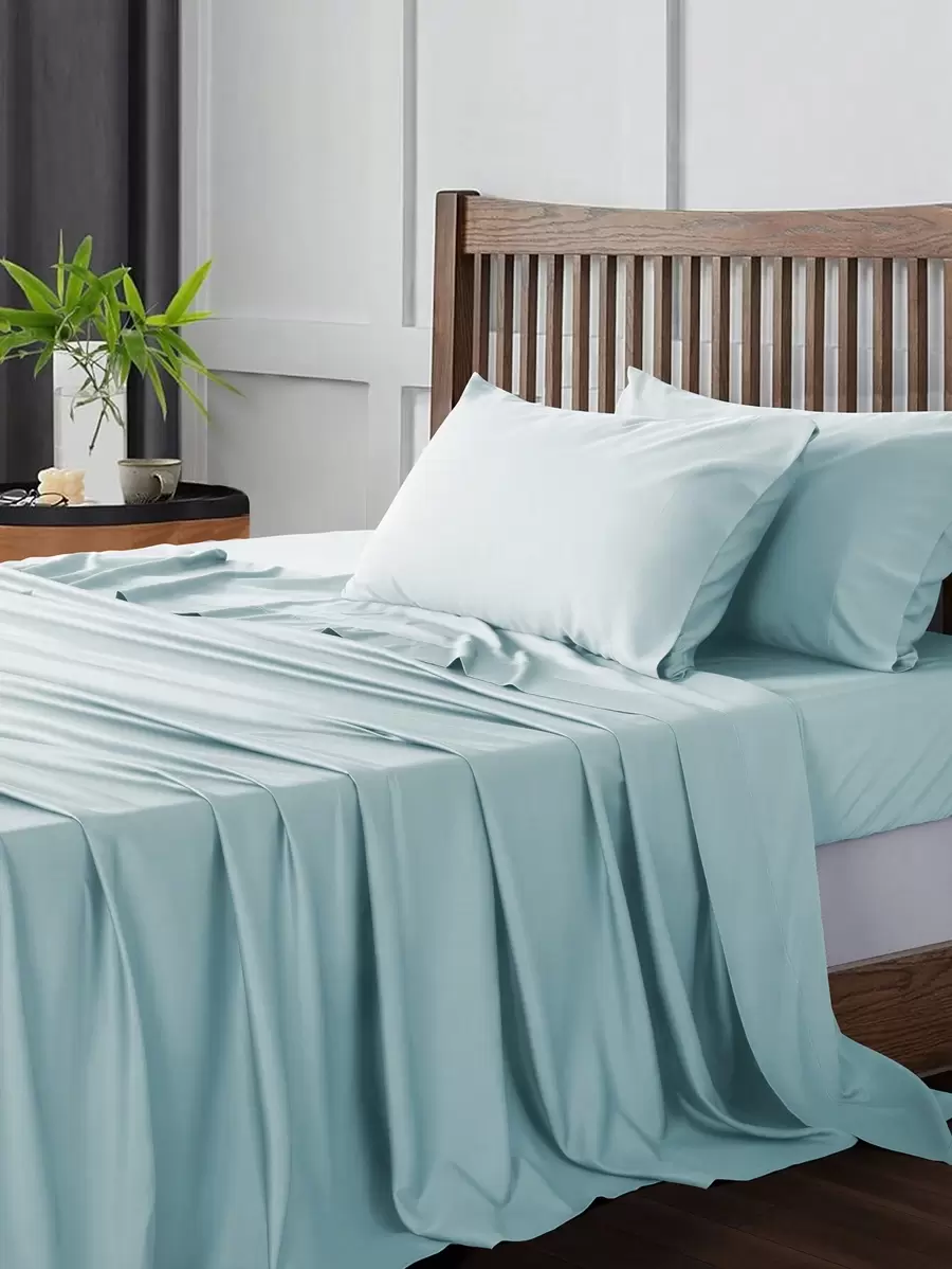 Cooling Breathable Bamboo_ Bed Sheets Set - 1800 Thread Count Super Silky Soft with 16 Inch Deep Pocket, 4 Piece California King/King/Queen/Full