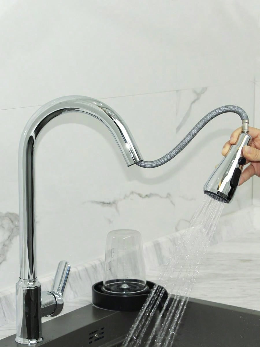 Rotating Hot And Cold Pull Out Kitchen Basin Faucet Bathroom Basin Universal Multi Functional