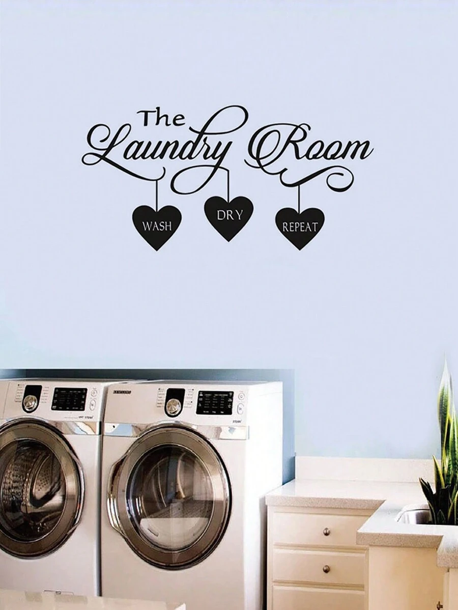 mama look 1 pieza Adhesivo decorativo de pared "La Lavandería", Adhesivos, Vinilo decorativo para decoración del hogar, Artículos de decoración de primavera para refrescar tu hogar, Adhesivos de decoración de festivales, Regalos de cumpleaños y graduación