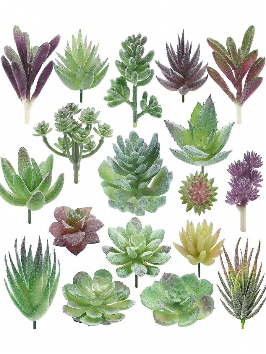 2/5/10 piezas Plantas suculentas artificiales - Plantas falsas de primera calidad - Suculentas con doble flocado - Cactus con textura realista - Plantas suculentas con rostro - Mini suculentas falsas - Decoración con plantas con rostro, Día de San Valentín, Regalo