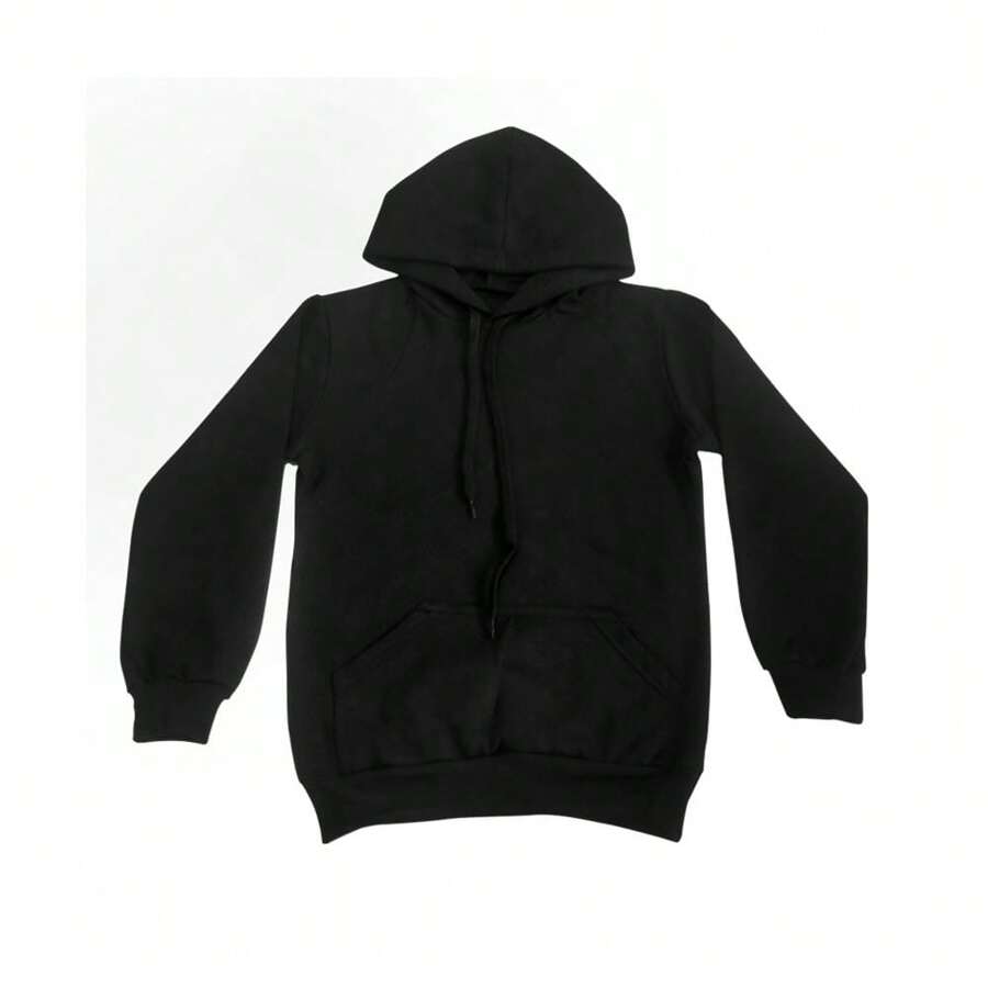 Blusa Moletom Infantil Liso Básico Com Capuz e Bolso Canguru