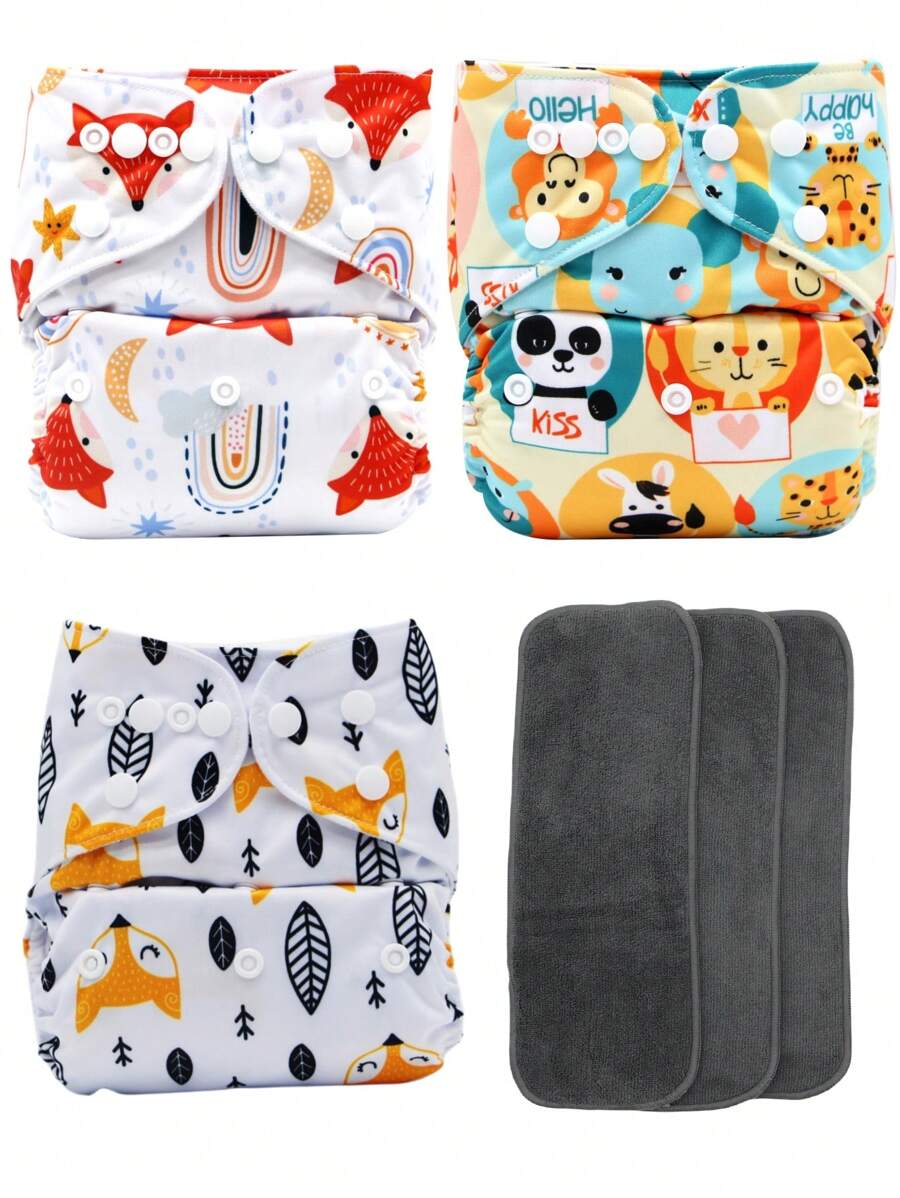 6 Piezas que constan de 3 pañales talla grande 3 insertos - regalos y decoraciones para baby shower familiar