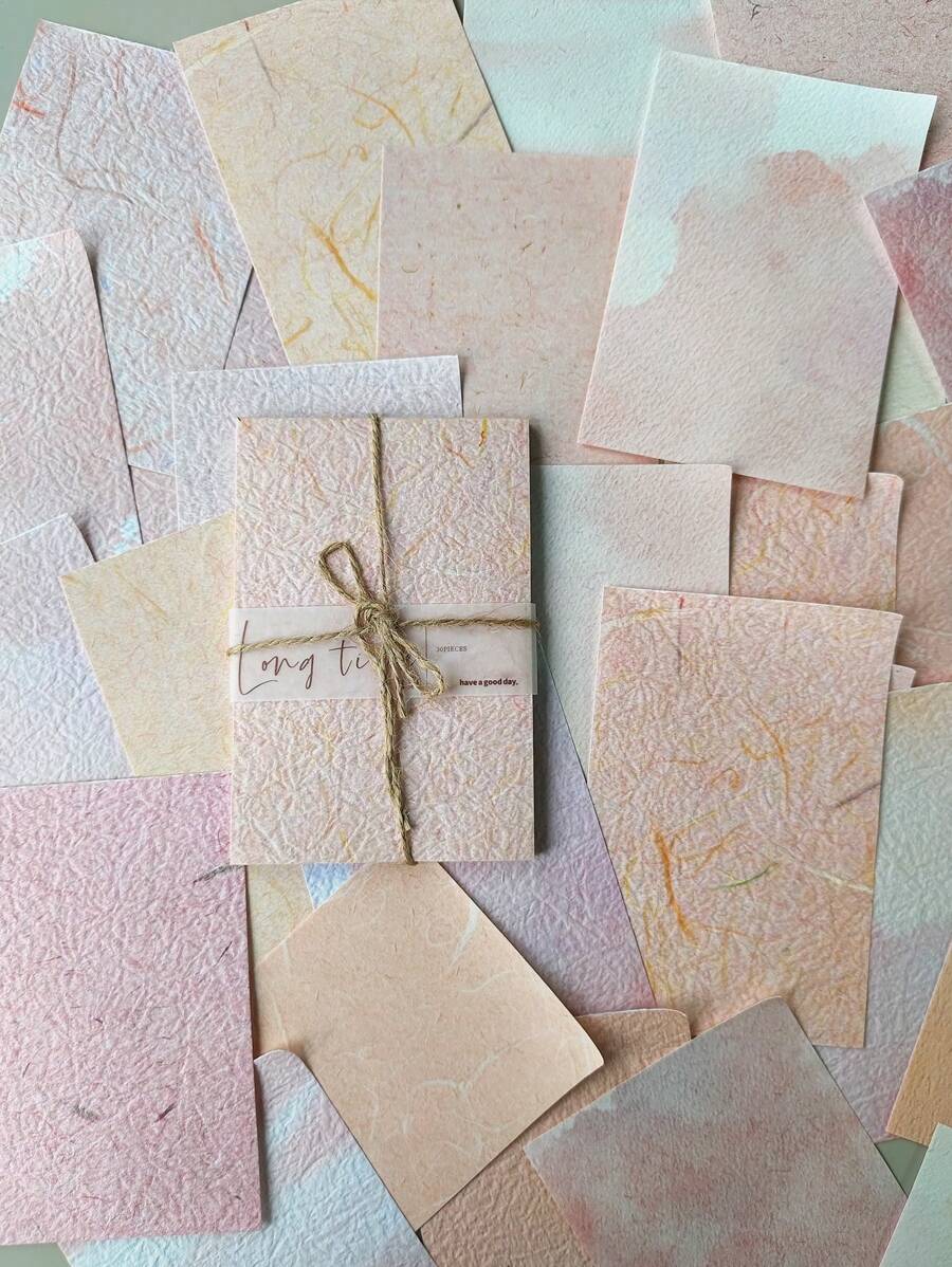 30 Pcs/1pack Vintage Texture Material Paper Decorative Scrapbooking Material Hand Made Diy Background Paper Back To School