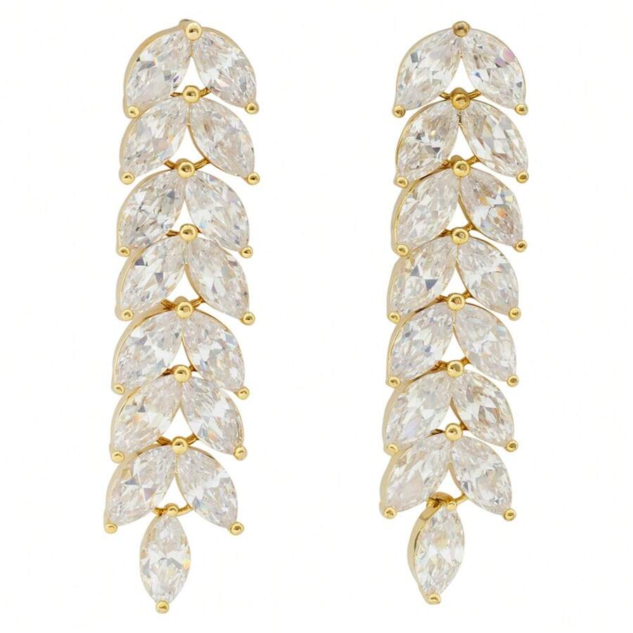 Brinco Zircônia Folhas TDL29267