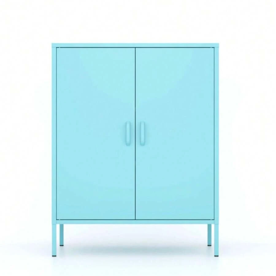 Metal Storage Locker Cabinet, Adjustable Shelves Free Standing Sideboard Steel Cabinets for Office,Home