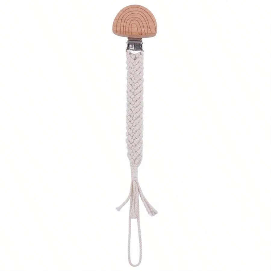 1 Pièce Nouveau Style Enfants Anti-chute Bois Arc-en-ciel Clip Pour Artisanat, Innovant Dessin Animé Conception Diy Fait Main Tissé Corde Bijoux