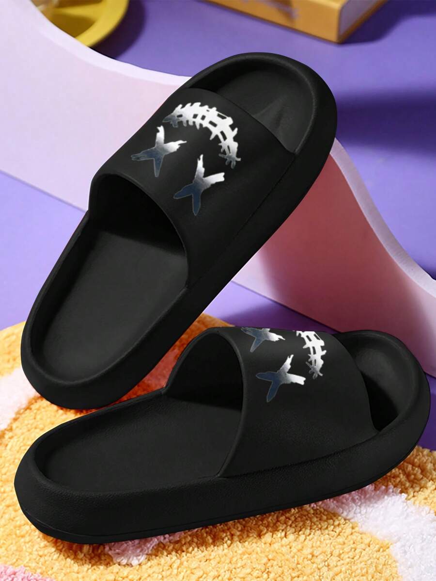 X Men's Personality Print Pattern Indoor Outdoor Beach Water Shoes Made Of Lightweight & Breathable Eva Material For Casual & Daily Wear