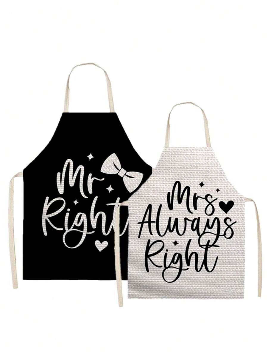 Set de 2 delantales con los temas de boda Señor y Señora, delantales de cocina y jardín